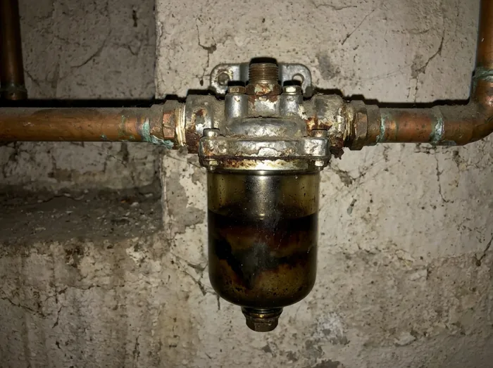 Beispielfoto: Ölfilter und Leitung am Tank